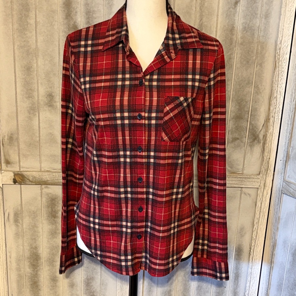 Rue21 Red Plaid Button-Down Shirt